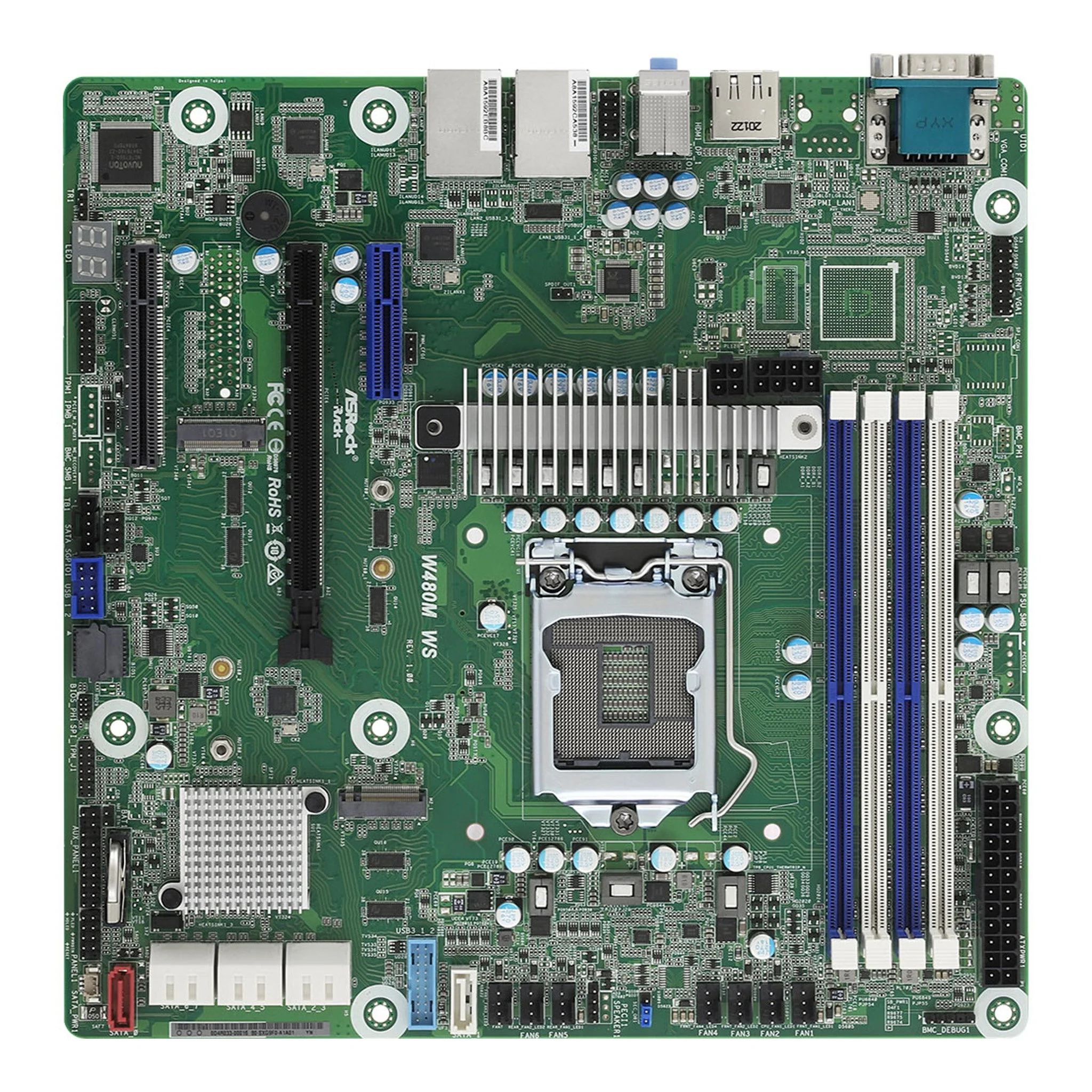 ASRock W480M WS Intel W480 LGA1200 Micro-ATX Server/Workstation Motherboard - Image 2