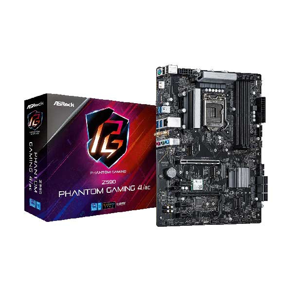 ASRock Z590 PHANTOM GAMING 4/AC Intel Z590 LGA1200 ATX Gaming Motherboard