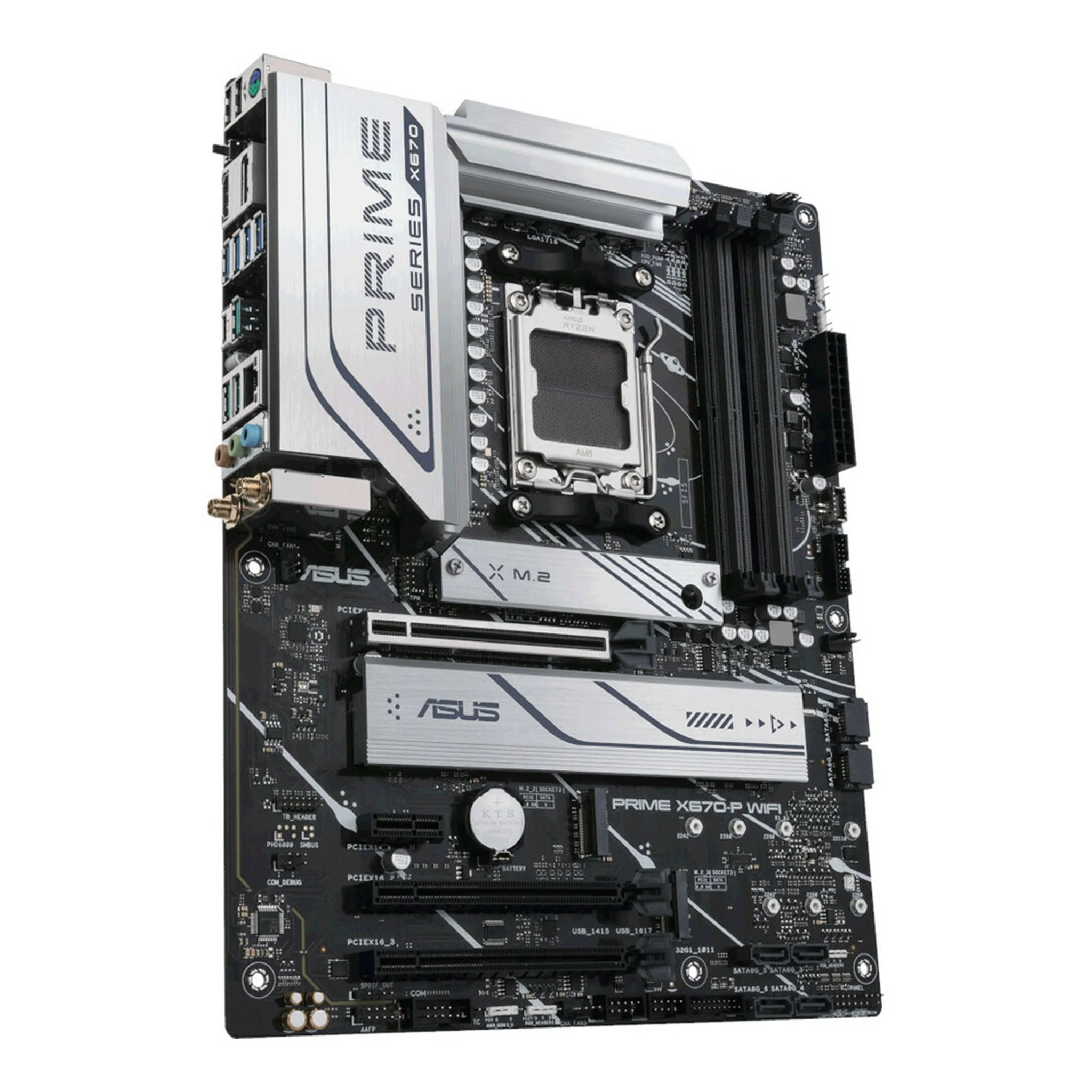 ASUS Prime X670-P WiFi 6 802.11ax AMD AM5 Ryzen ATX Desktop Motherboard - Image 2