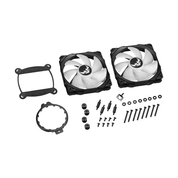 ASUS TUF Gaming LC 240 RGB All-In-One Liquid CPU Cooler with Aura Sync and Dual TUF 120mm RGB Radiator Fans - Image 3