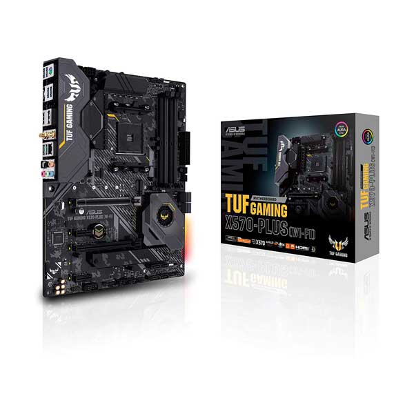 ASUS TUF GAMING X570-PLUS WIFI AMD AM4 ATX Gaming Motherboard with Dual M.2 and Aura Sync RGB Lighting