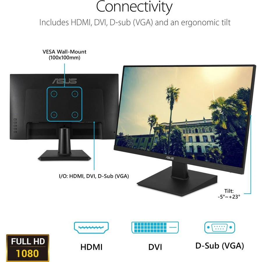 ASUS VA24EHE 23.8" Full HD Adaptive-Sync Frameless IPS LED Backlight Monitor with ASUS Eye Care - Image 5