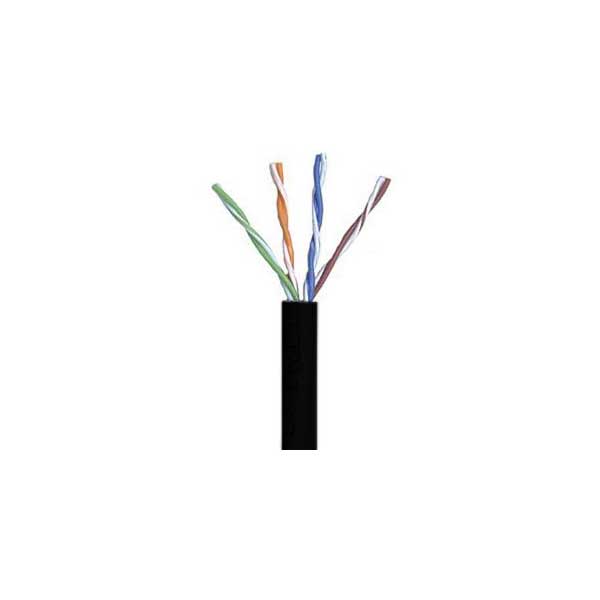 Black Cat5e Plenum (CMP) Cable, 24AWG, 4-Pair, 350MHz, FR PVC, Sold By The Foot