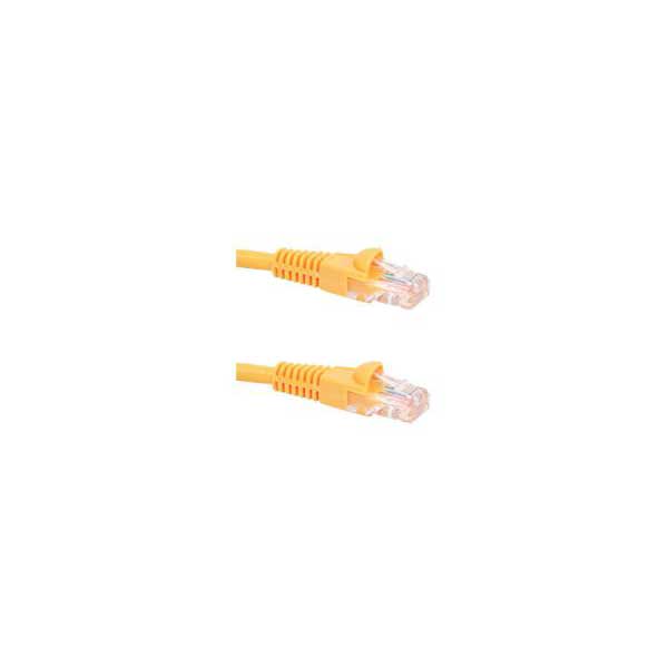 Cat5e Network Patch Cable with Boots, Yellow, 1FT