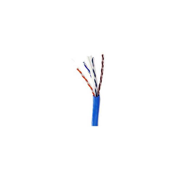 Blue Cat6 Plenum (CMP) Cable, 23AWG, 4-Pair, 600MHz, FR PVC, Sold By The Foot