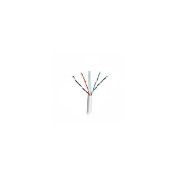 White Cat6 Plenum (CMP) Cable, 23AWG, 4-Pair, 600MHz, FR PVC, 1000FT Box