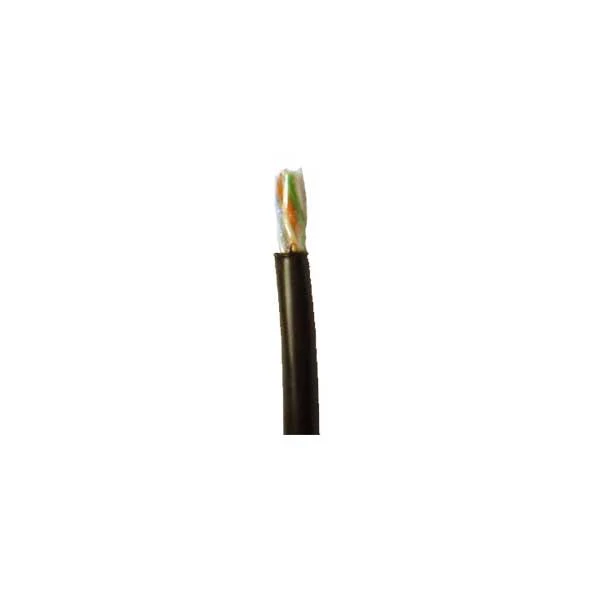 Black Cat5e Gel Filled, Shielded, Direct Burial Cable, 24AWG, 4-Pair, 350MHz Cable, Sold By The Foot