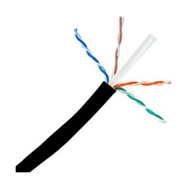Black Cat6 Gel Filled, Direct Burial Cable, 23AWG, 4-Pair, 550MHz Cable, Sold By The Foot