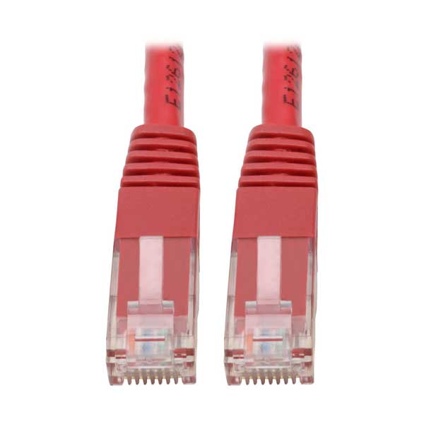 Tripp Lite Cat6 Cat5e Gigabit Molded Patch Cable RJ45 M/M 550MHz Red 15ft