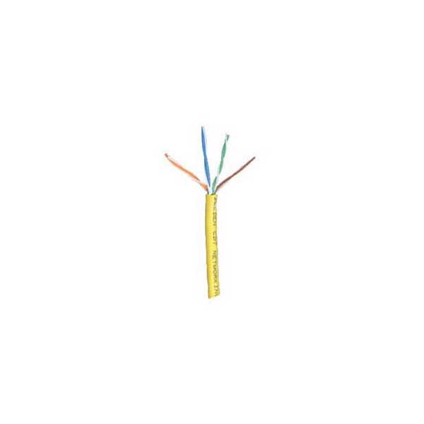 Yellow Cat6 Plenum (CMP) Cable, 23AWG, 4-Pair, 600MHz, FR PVC, Sold By The Foot