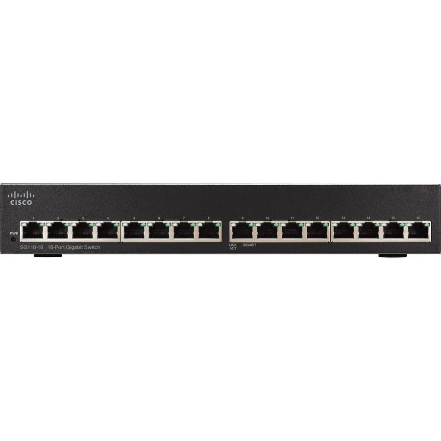 Cisco SG110-16-NA 16-Port Gigabit Rack-Mountable Unmanaged Switch