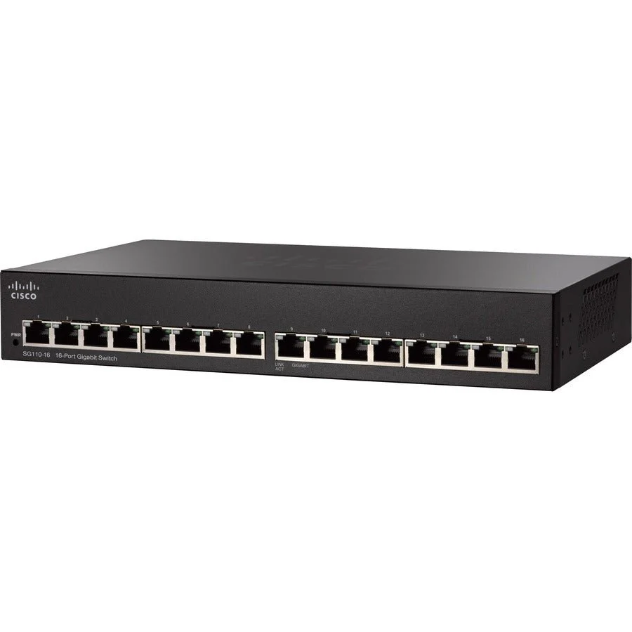 Cisco SG110-16-NA 16-Port Gigabit Rack-Mountable Unmanaged Switch - Image 2
