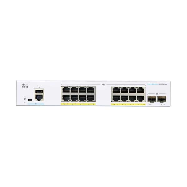 Cisco CBS250-16P-2G-NA 16-Port 120W PoE+ Business 250 Series Smart Gigabit Switch with 2-Port Gigabit SFP - Image 2