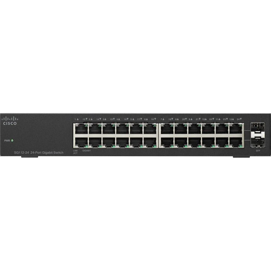 Cisco SG112-24-NA Compact 24-Port Gigabit Rack-Mountable Unmanaged Switch - Image 2