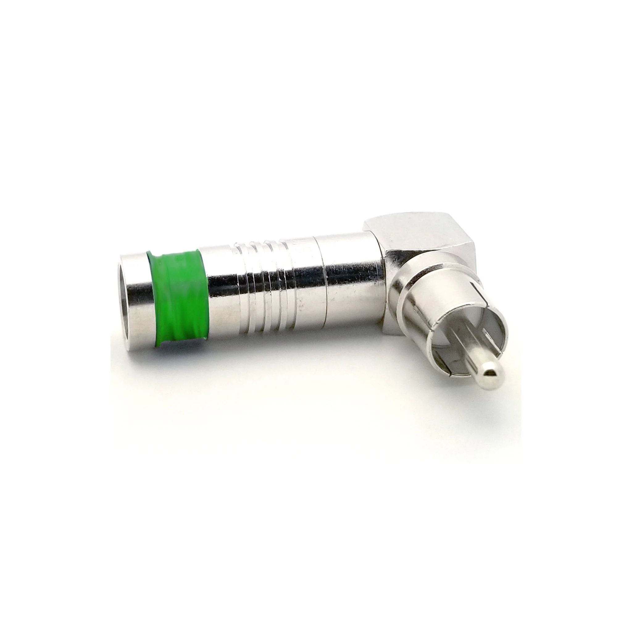 COMP RCA RT ANGLE RG6 GRN
