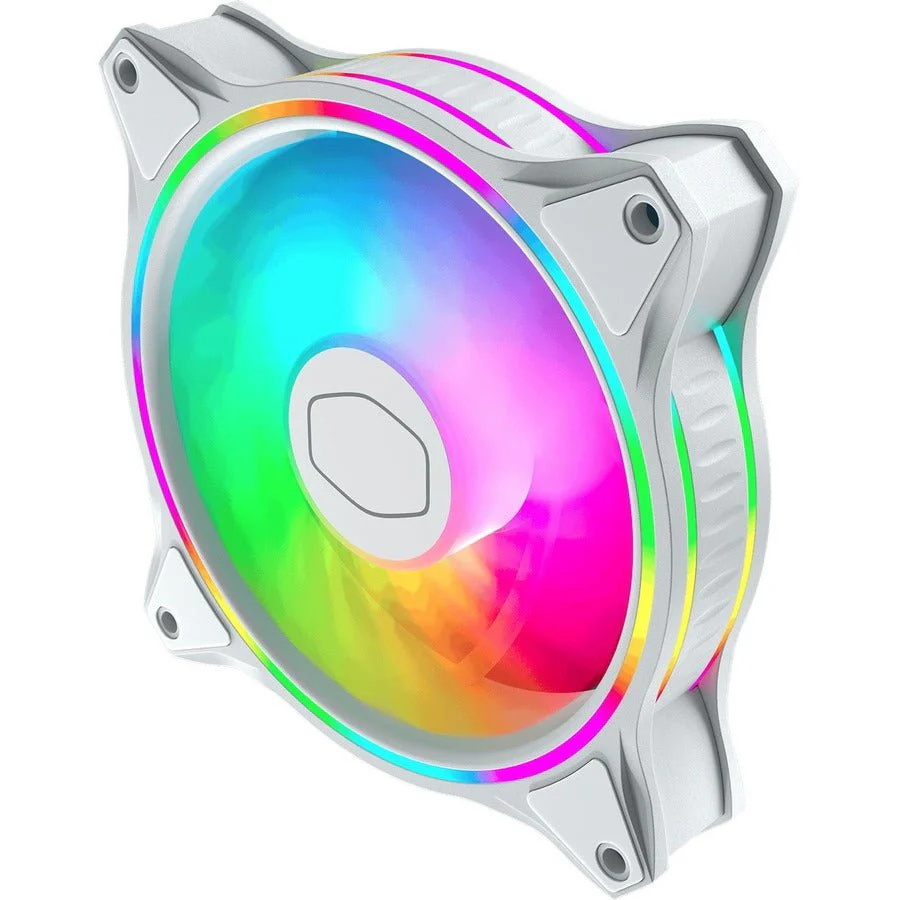 Cooler Master MFL-B2DW-18NPA-R1 MasterFan MF120 Halo White 120mm Fan with Dual Loop Addressable Gen 2 RGB Lighting