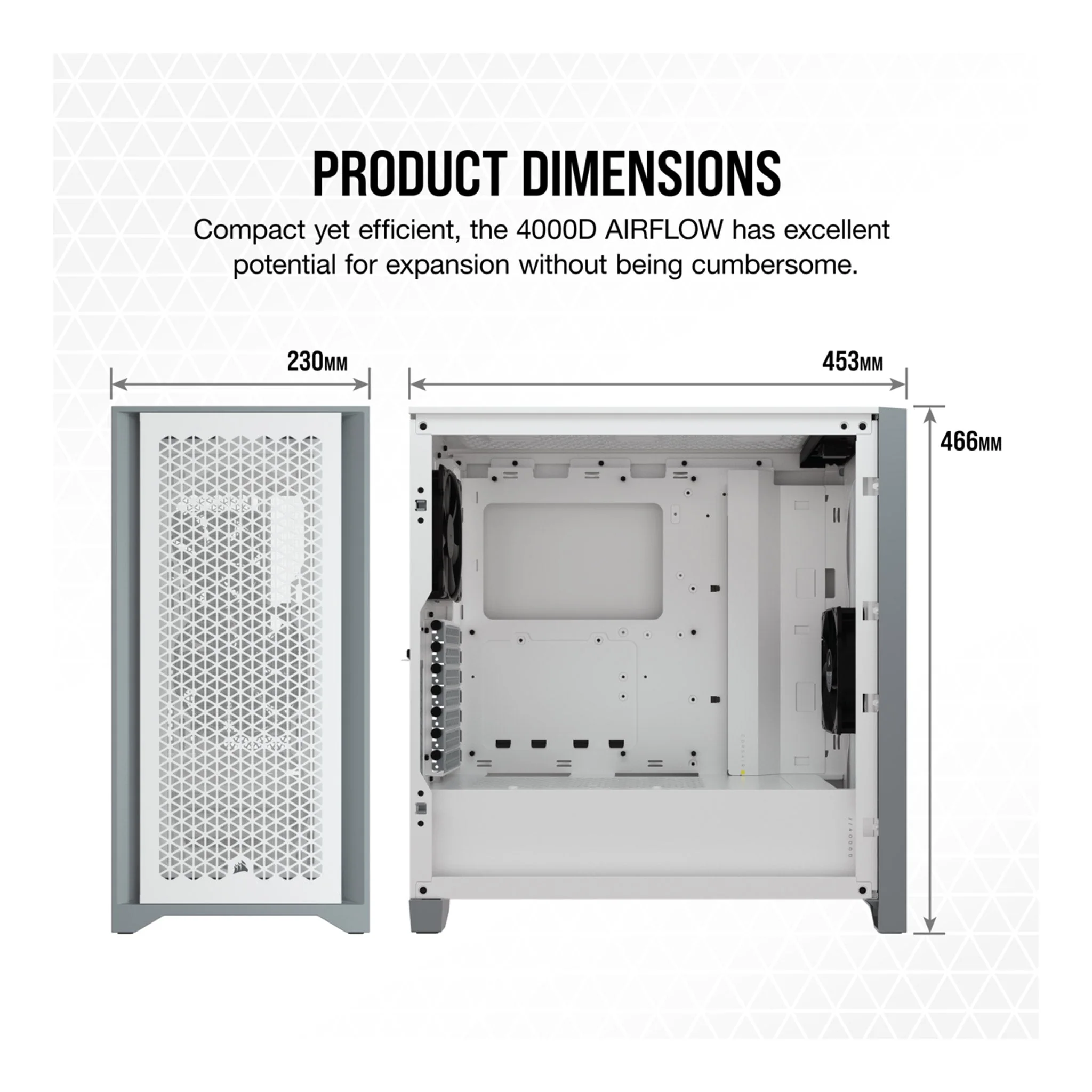 CORSAIR CC-9011201-WW 4000D AIRFLOW Tempered Glass White Mid-Tower ATX Case - Image 8