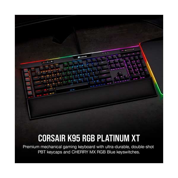 CORSAIR CH-9127411-NA K95 RGB PLATINUM XT Mechanical Gaming Keyboard with CHERRY MX Blue Keyswitches - Image 2
