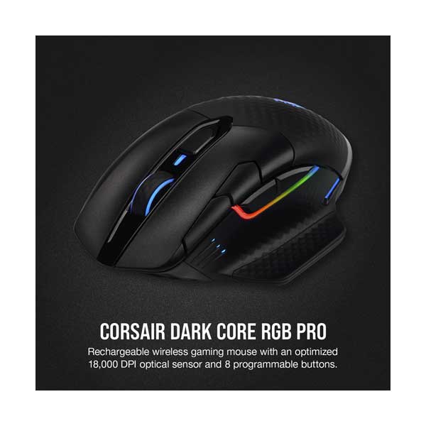 CORSAIR CH-9315411-NA Dark Core RGB Pro Wireless Gaming Mouse - Image 2