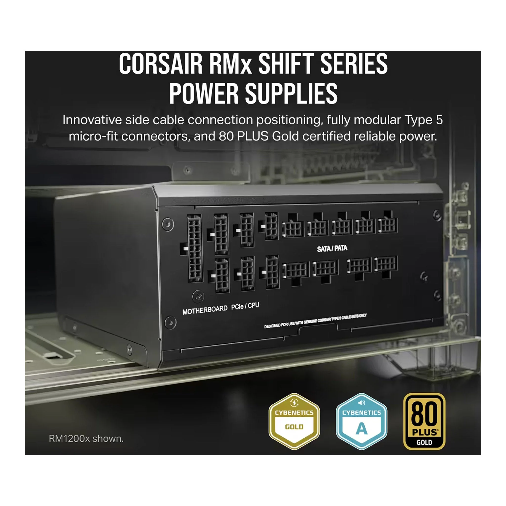 Corsair CP-9020253-NA 1000W 80 PLUS Gold Fully Modular RM1000x SHIFT ATX 3.0 Power Supply - Image 4