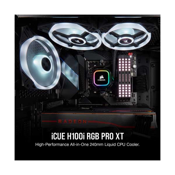 CORSAIR CW-9060043-WW iCUE H100i RGB PRO XT Liquid CPU Cooler with Dual 120mm Fans - Image 2