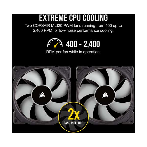CORSAIR CW-9060043-WW iCUE H100i RGB PRO XT Liquid CPU Cooler with Dual 120mm Fans - Image 5