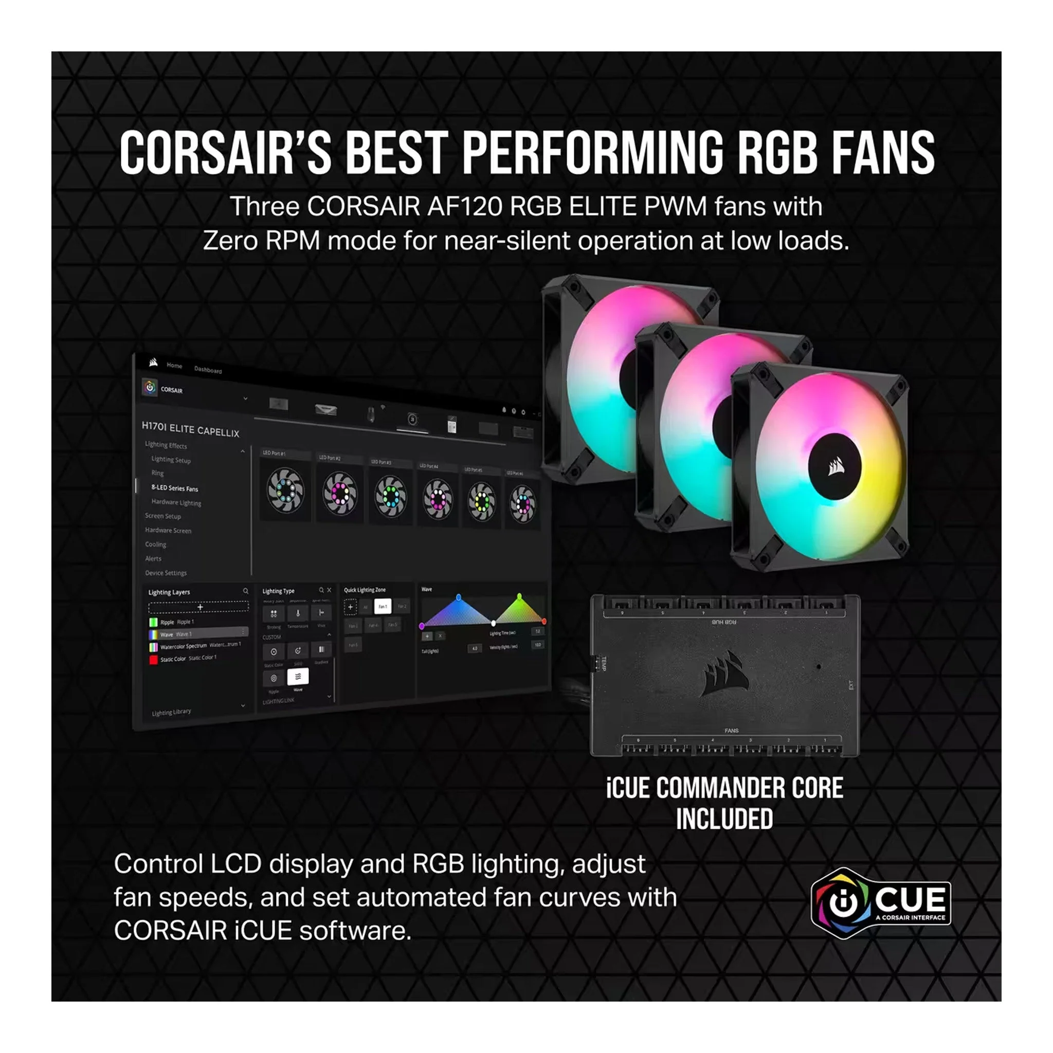 CORSAIR CW-9060075-WW 360mm Radiator iCUE H150i ELITE LCD XT Display Liquid CPU Cooler - Image 5