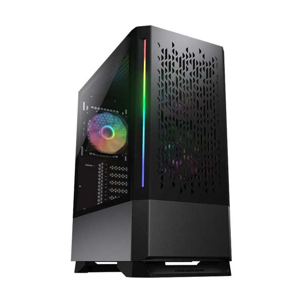 COUGAR MX430 Air RGB Black Compact ARGB Mid Tower Case with Modern Patterned Air Vents