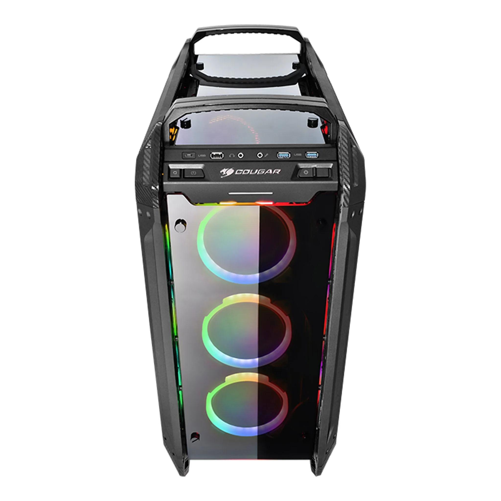 COUGAR PANZER EVO RGB Black LED Tempered Glass Full-Tower ATX Gaming Case with Lighting Remote Control and 4x Vortex ARGB 120mm Fans - Image 9