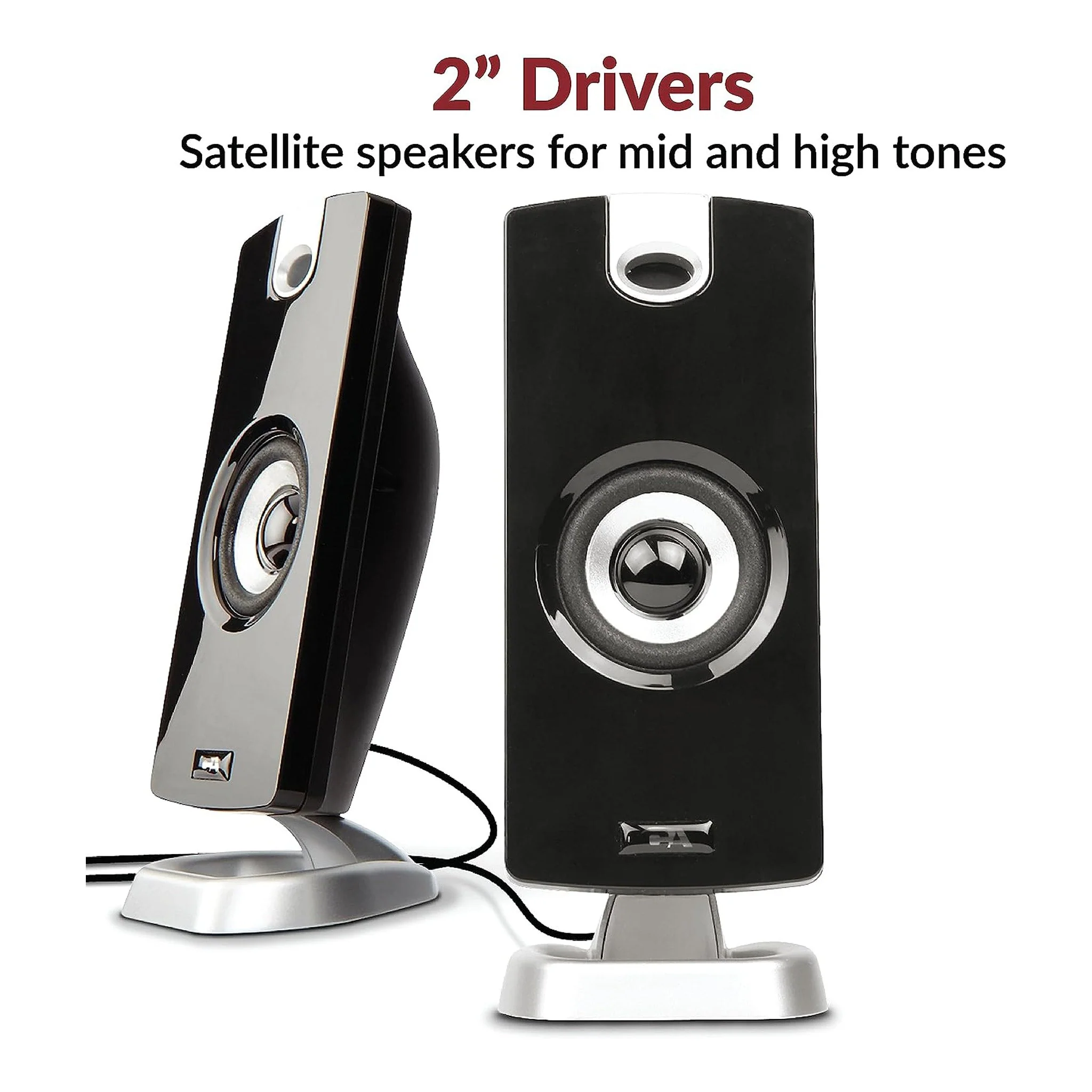 Cyber Acoustics CA-3090 2.1 Powered Speaker System with Control Pod - 18W - Black - Image 4