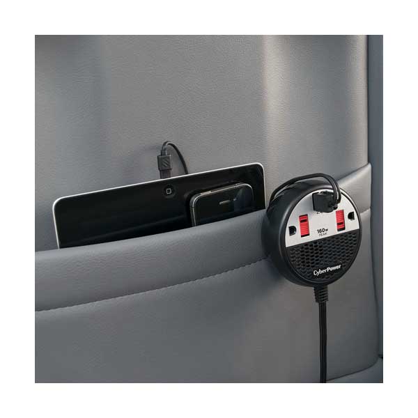 CyberPower CPS160PPB2U 160W DC Power Inverter with 2 AC Outlets and 2 USB-A Charging Ports 4ft Power Cord - Image 4