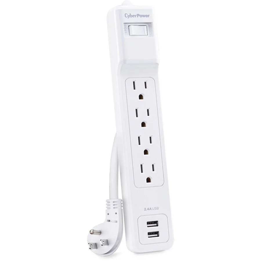 CyberPower P403URC1 4-Outlet Home Office Surge Protection with 500 Joules 15 AMP and 3ft Right Angle Power Cord - Image 3