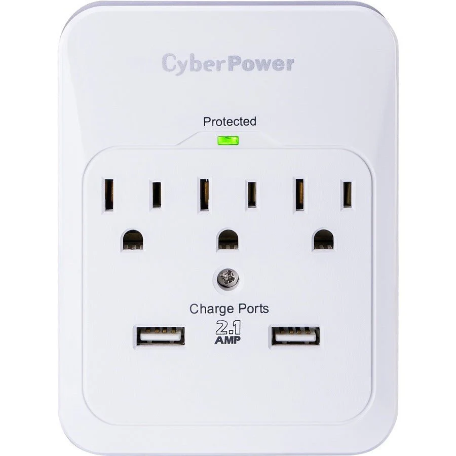 CyberPower Home & Office 3 Outlet + 2 USB Port Surge Protector