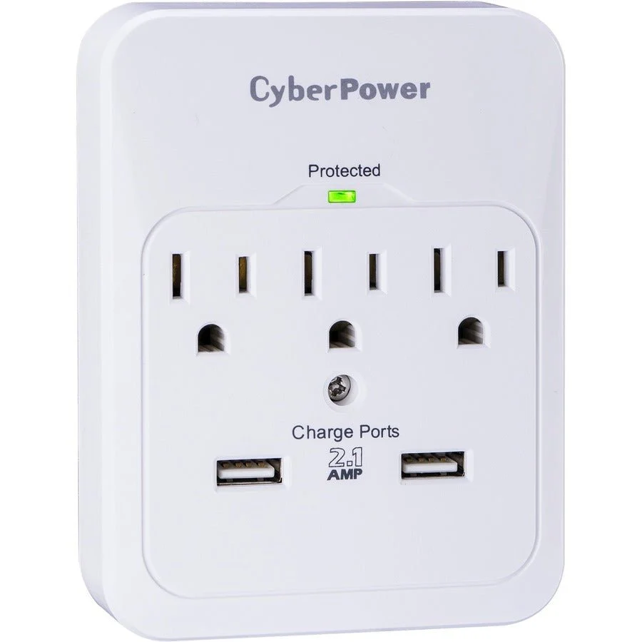 CyberPower Home & Office 3 Outlet + 2 USB Port Surge Protector - Image 3