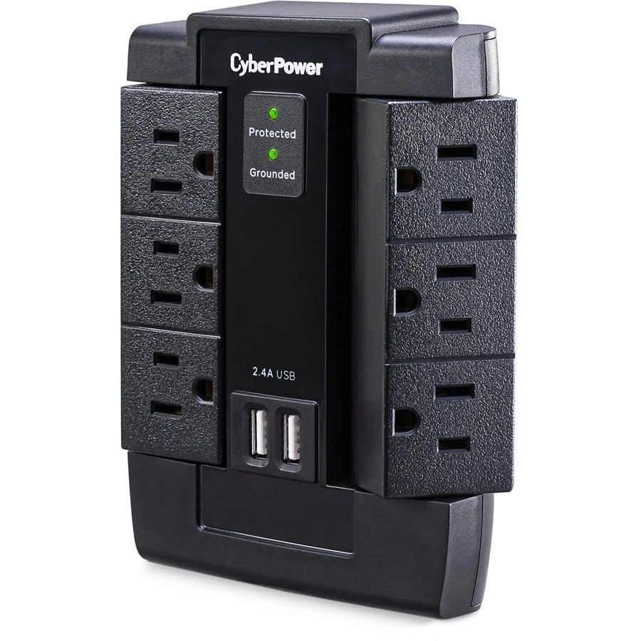 CyberPower Home Office 6 Outlet + 2 USB Port Surge Protector