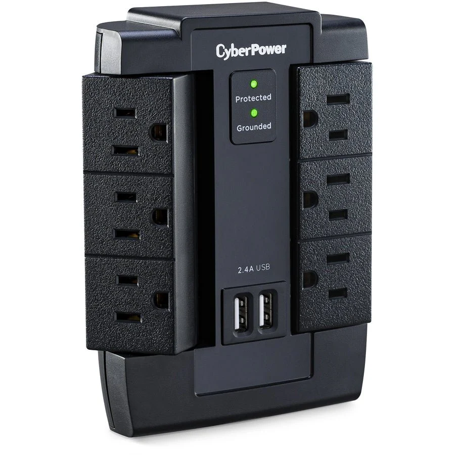 CyberPower Home Office 6 Outlet + 2 USB Port Surge Protector - Image 4