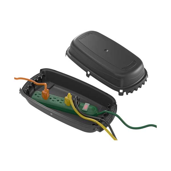 D-Line Outdoor Cable Box | IP54 Weatherproof Enclosure | Black | US/OCM001 - Image 2