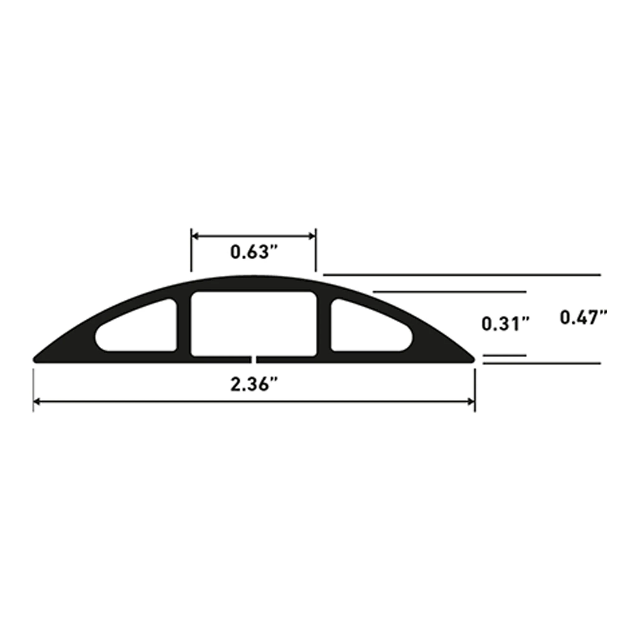 D-Line US/CC-1 6ft Light Duty Floor Cord Cover - Black - Image 2