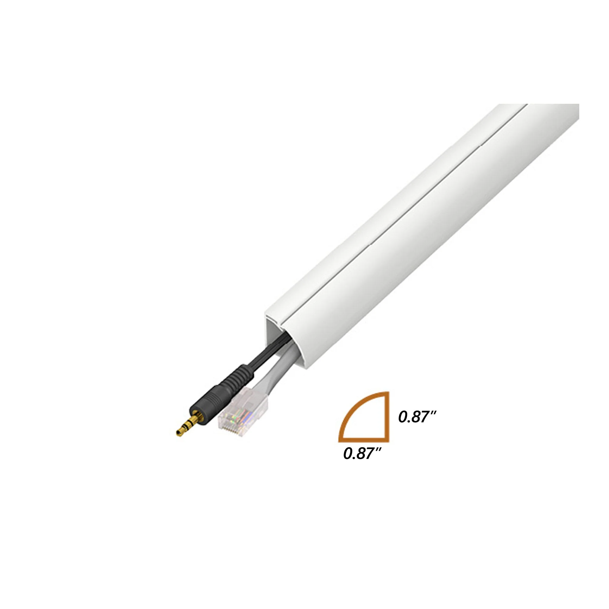 D-Line US/D222QSW 6ft Self-Adhesive Quarter Round Cable Raceway - White - Image 2