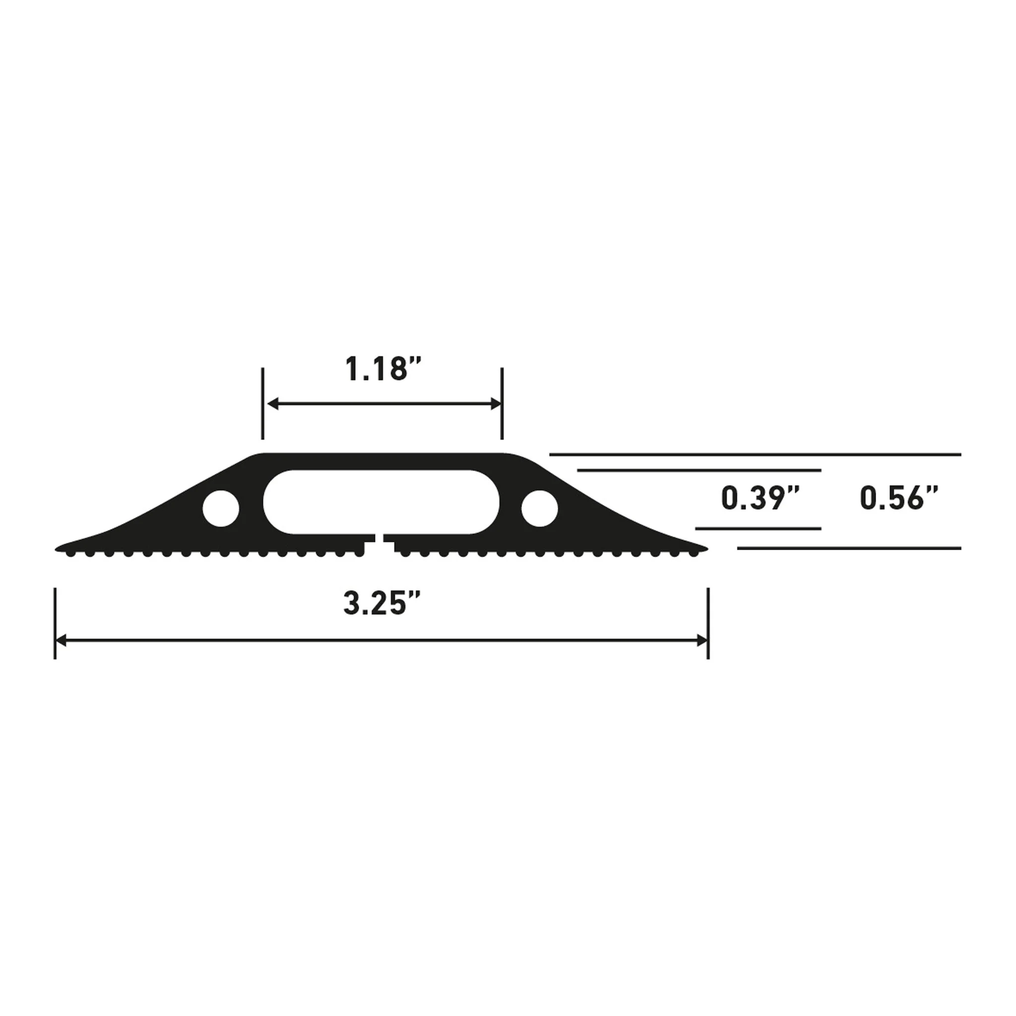 D-Line US/FC83H 6ft Heavy Duty Floor Cord Cover - Black/Yellow - Image 2