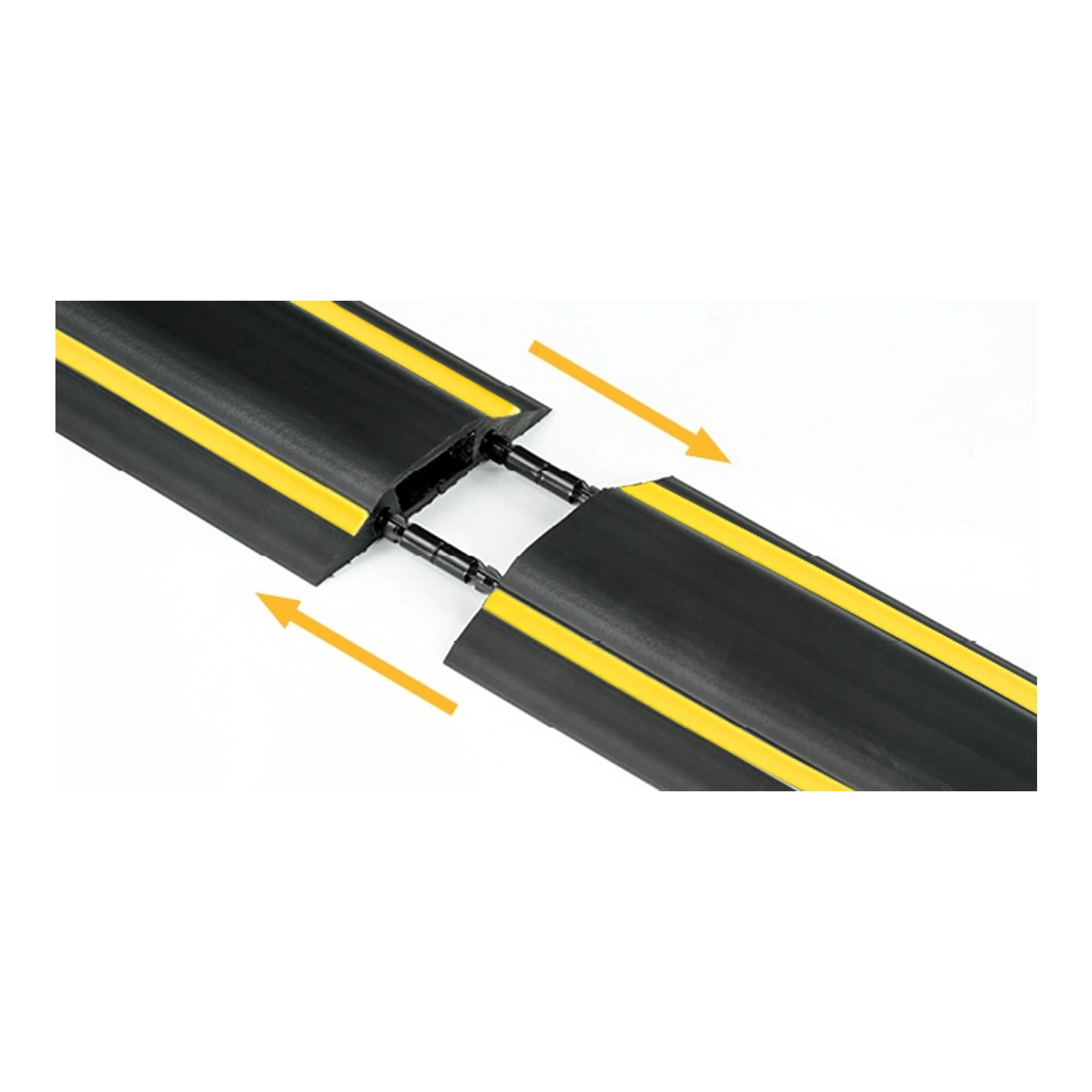 D-Line US/FC83H 6ft Heavy Duty Floor Cord Cover - Black/Yellow - Image 3