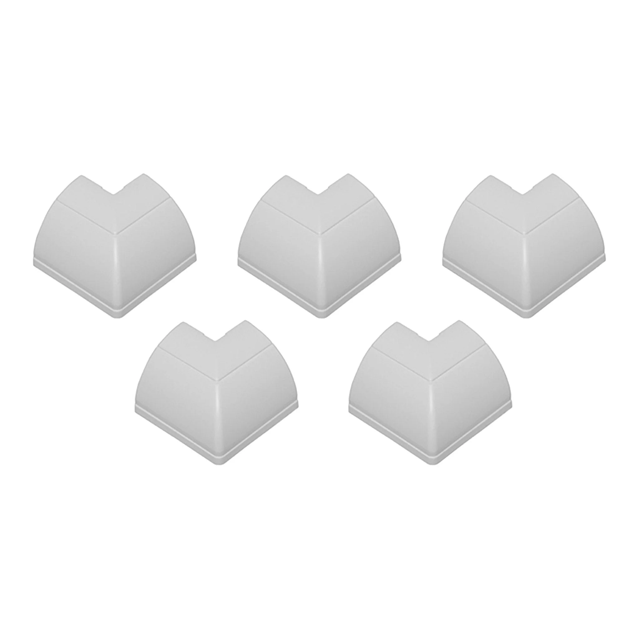 D-Line US/FLEB22QSW-5PK 5-Pack 1/4 Round 90° External Bend Cable Raceway Accessory - White