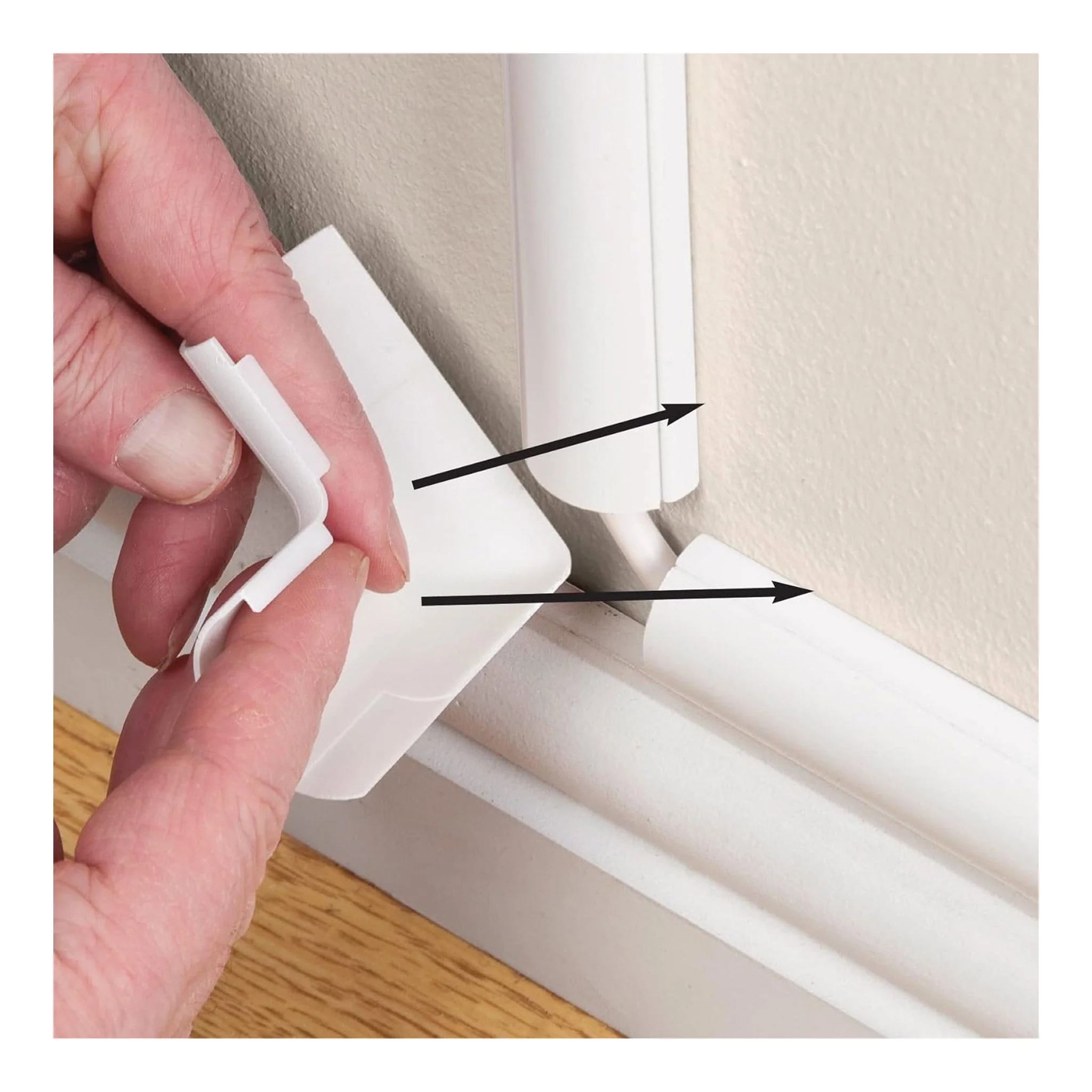 D-Line US/FLFB3015W-2PK 2-Pack 90° Flat Bend Mini Cable Raceway Accessory - White - Image 4