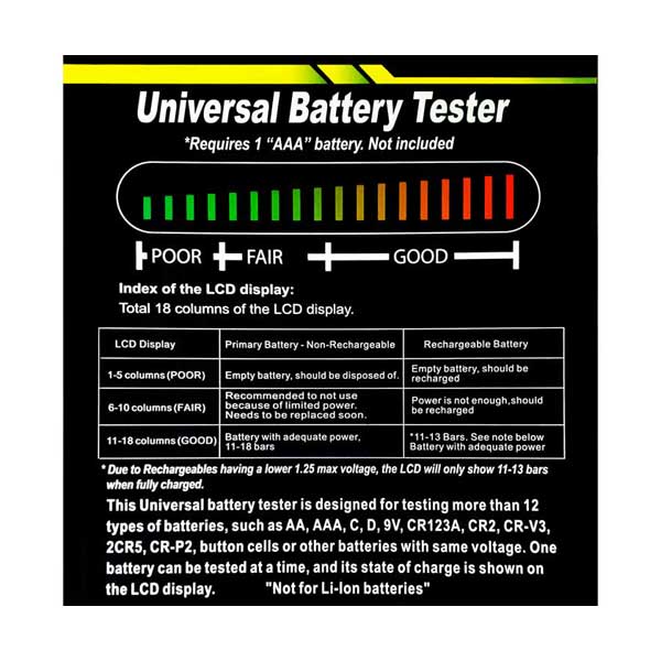 Dantona ULMULTITEST Ultralast Universal Battery Tester with LCD Display - Image 2