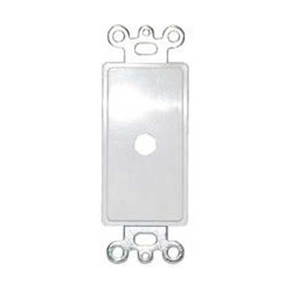 Designer Style Custom Wall Plate Insert w/ 1 Hole - White