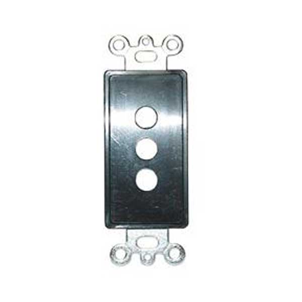 Designer Style Custom Wall Plate Insert w/ 3 Holes - Black