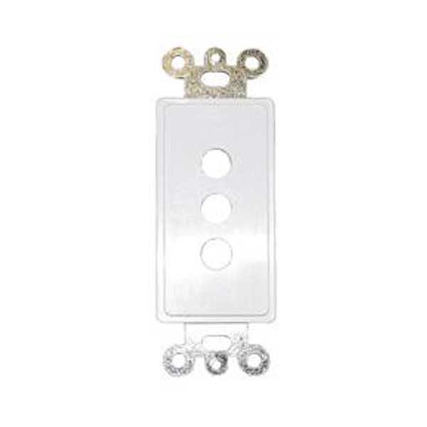 Designer Style Custom Wall Plate Insert w/ 3 Holes - White