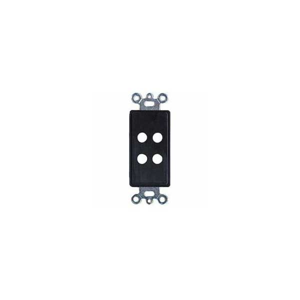 Designer Style Custom Wall Plate Insert w/ 4 Holes - Black