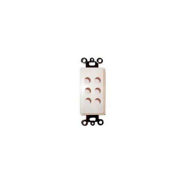 Designer Style Custom Wall Plate Insert w/ 6 Holes - Ivory