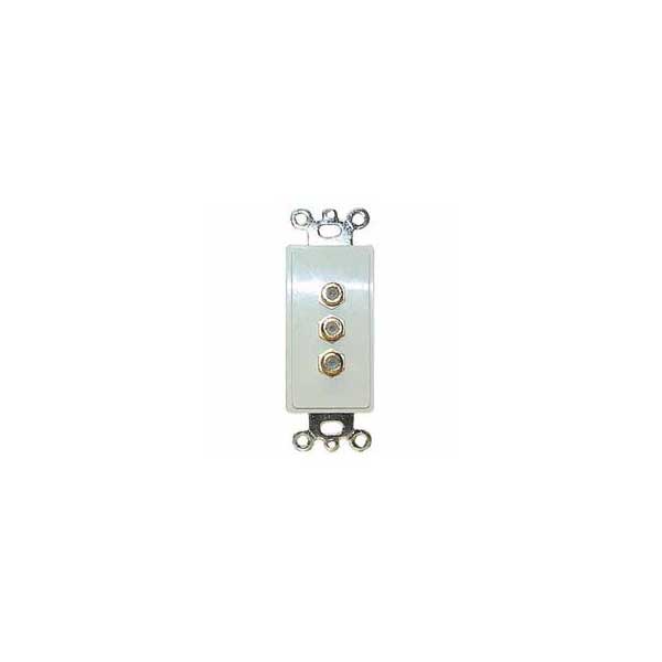 Designer Style Wall Plate Insert - 3 Gold F-81 Connectors